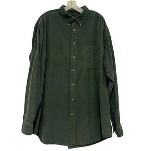 Casuals Men's Dark Green Button-Up Shirt 100% Cotton Size 2XT
